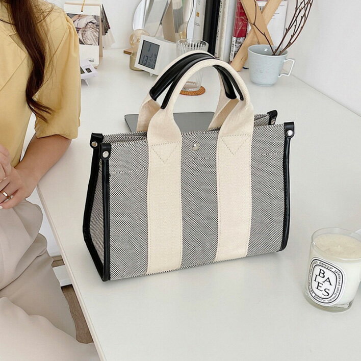 ストラップ付配色キャンバスショルダーバッグ・p303602 レディース 【bag】 韓国フ...