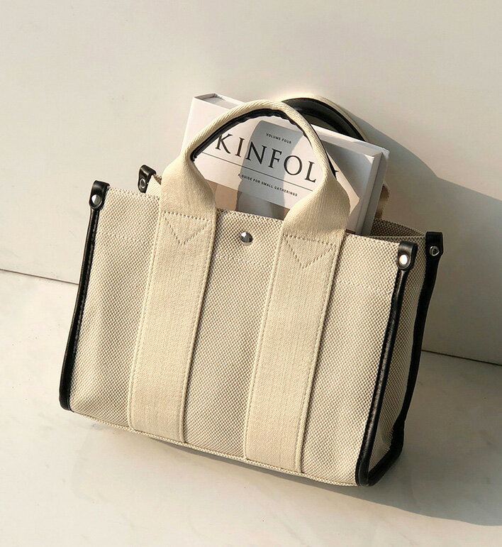 ストラップ付配色キャンバスショルダーバッグ・p303602 レディース 【bag】 韓国フ...