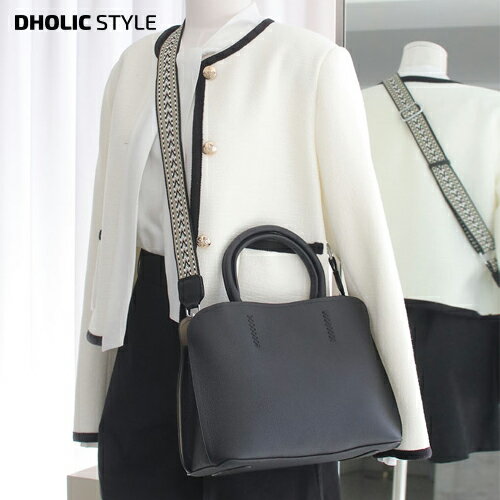 楽天DHOLIC STYLE2ストラップ付ショルダーバッグ・p583069 レディース 【bag】 韓国ファッション バッグ かばん カバン ショルダー ストラップ 2ストラップ付 スクエアシェイプ ハンドル 牛皮 無地 大人カジュアル 上品 STYLE