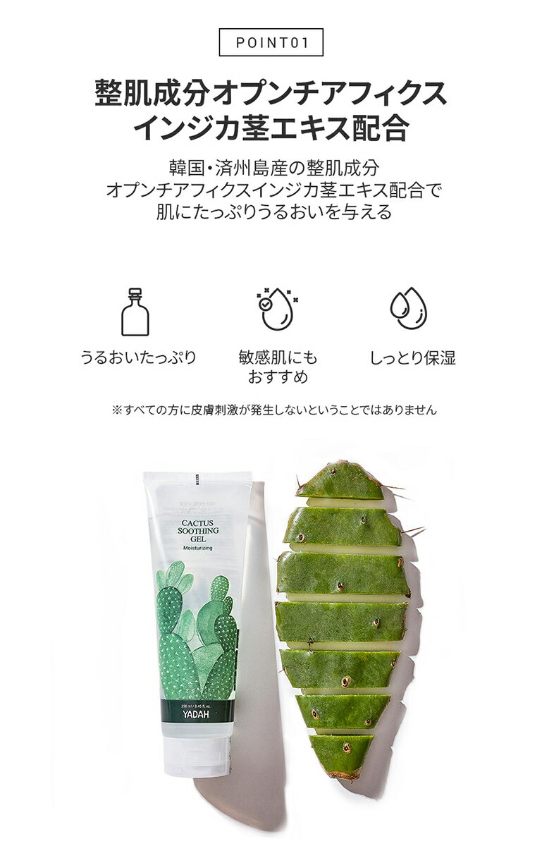 [ヤダー] カクタススージングジェル 105ml・50480 コスメ cosme 【SKINCARE】YADAH クレンジングジェル 整肌 うるおい 潤い ビーガン ヴィーガン 全身 保湿 韓国 韓国コスメ ヤダー 3