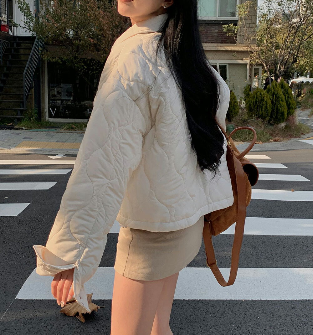 [beidelli made]ビッグポケットキルティングジャケット・p600565 レディース 【jk】アウター 長袖 カラーネック ポケット かわいい お出かけ 着回し ガーリー カジュアル 秋 冬 STYLE 韓国ファッション