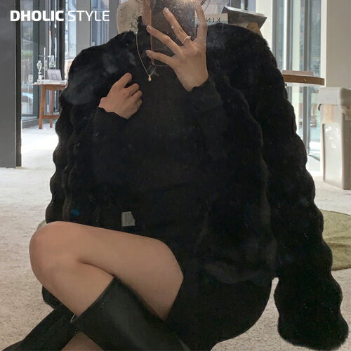 ウェーブミンク風ファージャケット・p603452 レディース 【jk】アウター ジャケット 長袖 ミンク風 ファー ラウンドネック フェミニン ガーリー 大人 デート お出かけ 着回し 秋 冬 STYLE 韓国ファッション デート