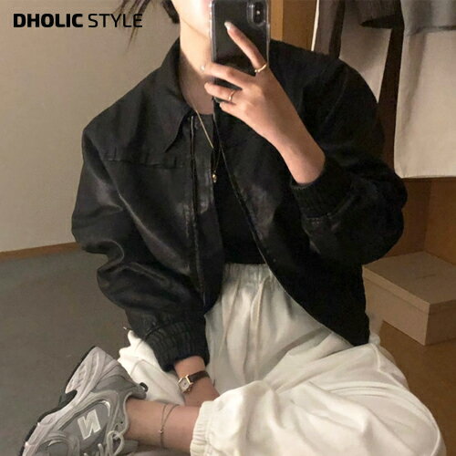 [beidelli made]エコレザーゴムヘムジャンパー・p628064 レディース 【jk】アウター ジャンパー 長袖 カラーネック レザー ゴムヘム ジ..