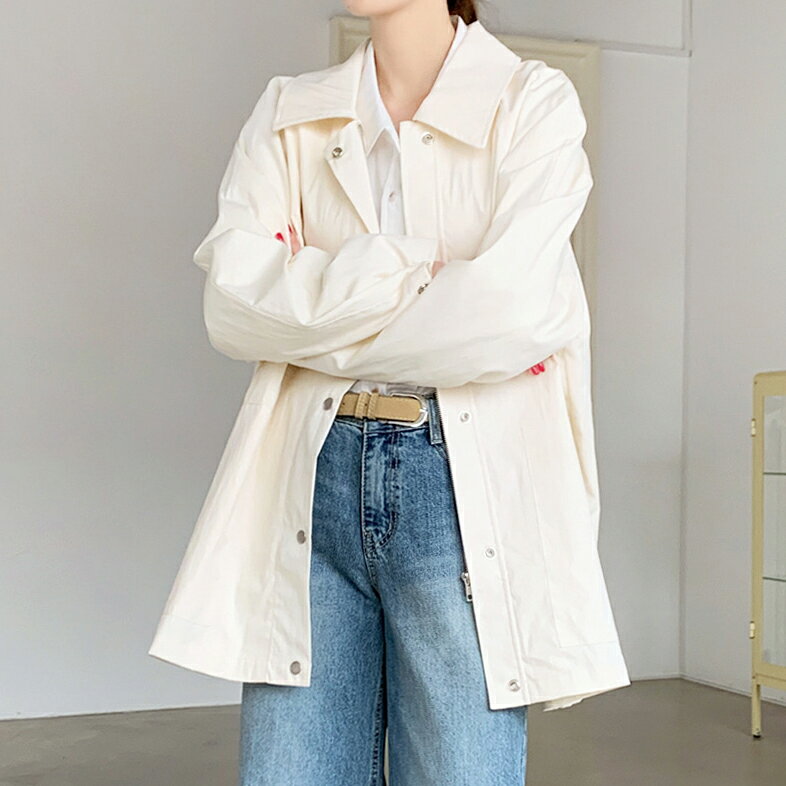 トレンチ風ロングジャンパー・p642105 レディース 【jk】アウター 長袖 カラーネッ...