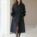 ストラップ付2TYPEショールエコファースリーブコート