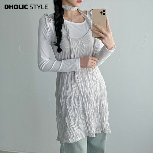 チョーカーリンクルミニワンピース・p636393 レディース 【ops】ワンピース ノースリーブ ミニ丈 チョ..