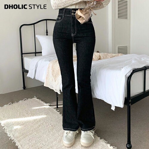 樂天商城 - 3TYPEハイウエストボタンフレアデニムパンツ・p518368 レディース 【pt】 韓国ファッション パンツ ボトムス デニム ジーンズ 伸縮性 3タイプ ロング丈 ハイウエスト フレア フィット カジュアル 着回し シンプル 春 夏 秋 冬 カジュアル STYLE