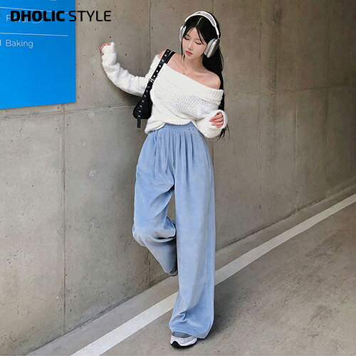 乐天商城 - [beidelli made]2TYPEベロアパンツ・p624797 レディース 【pt】ボトムス パンツ ロング丈 ワイド ベロア ウエストゴム ルーズ ゆったり カジュアル お出かけ 着回し 春 秋 冬 STYLE 韓国ファッション