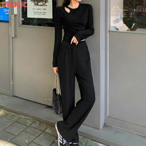 set レディース 韓国ファッション 上下セット トップス 長袖Tシャツ カットソー ボトムス ロングパンツ ハイウエスト 伸びる 無地 フェミニン カジュアル 春 秋 SSTHER set レディース 韓国ファッション 上下セット トップス 長袖Tシャツ カットソー ボトムス ロングパンツ ハイウエスト 伸びる 無地 フェミニン カジュアル 春 秋 SSTHER