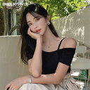 ストラップワンショル半袖Tシャツ・p562619 レディース 【tops】 韓国ファッション トップス Tシャツ 半袖 ワンショルダー ストラップ スリムフィット タイト フェミニン 無地 シンプル お出かけ 着回し カラバリ 夏 STYLE