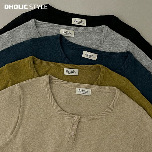 乐天商城 - [beidelli made]ヘンリーネック長袖ニット・・p606897 レディース 【tops】トップス 長袖 ニット ヘンリーネック ラウンドネック 無地 シンプル クロップド丈 カジュアル モード お出かけ 着回し 秋 冬 STYLE 韓国ファッション