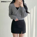 クロスケーブルニット・p628091 レディース 【tops】トップス 長袖 ニット クロス Vネック ケーブル編み リブヘム カジュアル シンプル お出かけ 着回し 春 秋 冬 STYLE 韓国ファッション(4)