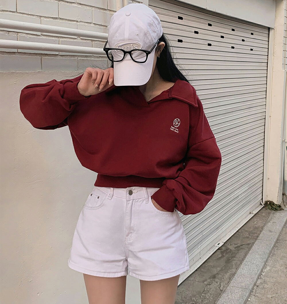 ★スーパーセール・10%SALE★[beidelli made]オープンカラークロップドスウェット・p631163 レディース トップス 長袖 カラーネック オープンカラー クロップド丈 スウェット カジュアル お出かけ 着回し 春 秋 STYLE 韓国ファッション sup9 dholicstyle-10068931 DHOLIC サンプル画像2