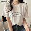 レタリングプリント半袖Tシャツ・p647470 レディース 【tops】トップス Tシャツ 半袖 ロゴT レタリング 配色 ショート丈 プリント 伸縮 シンプル デイリー カジュアル 春 夏 SSPEEL 韓国ファッション