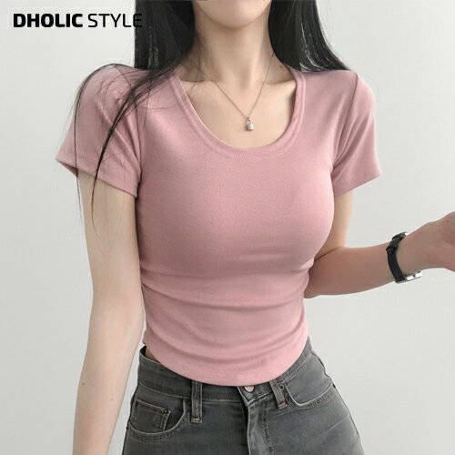 Uネックサイドシャーリングクロップ...