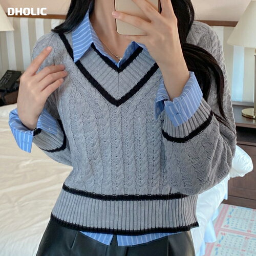 レディース kn 韓国ファッション トップス 長袖 クロップド ショート丈 伸びる 伸縮性 シンプル ガーリー 学生 大人 オフィス カジュアル お出かけ デイリー 着回し 春 秋 冬 SSDANGのサムネイル