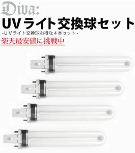 ジェルネイル【Diva専用】UVライト36W 交換ライト ランプ 4本セット ネイルツール(ジェルネイル用)【メール便対応】