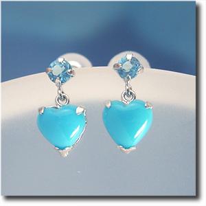 60%OFF！アウトレット ピアス ターコイズ＆ブルートパーズ K14WG