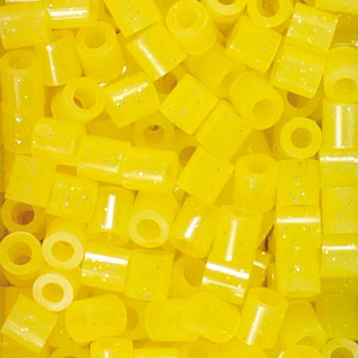 【カワダ公式ストア】パーラービーズ 単色 ラメきいろ｜おもちゃ ホビー 大人 子供 子ども アイロンビーズ 5mm 単色 ラメ入り ラメ入りビーズ