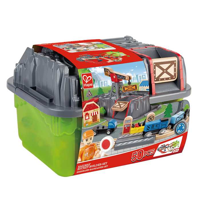 【マラソン期間は2点購入でポイント5倍、3点以上で10倍！要エントリー】【カワダ公式ストア】【送料無料】Hape　お片付けボックスレールセット