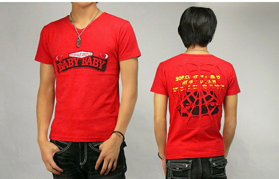 POINT CHARY　スラブ地バックスパイダーネットレイヤードTシャツ