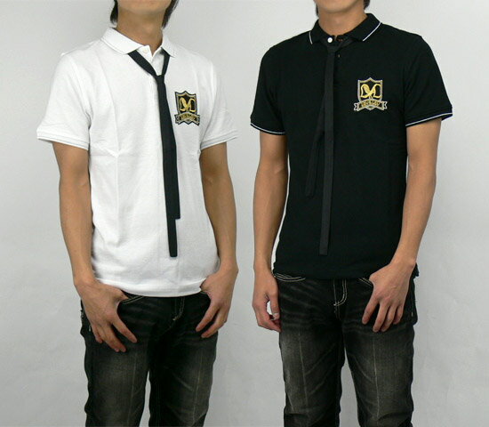 parsley ナロータイ付ワッペン鹿の子半袖ポロシャツ