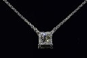 プリンセスカットダイヤモンドネックレス0.7カラットGカラーフローレス最高品質上品なダイヤ一粒ネックレスダイヤGIA鑑定書刻印つき