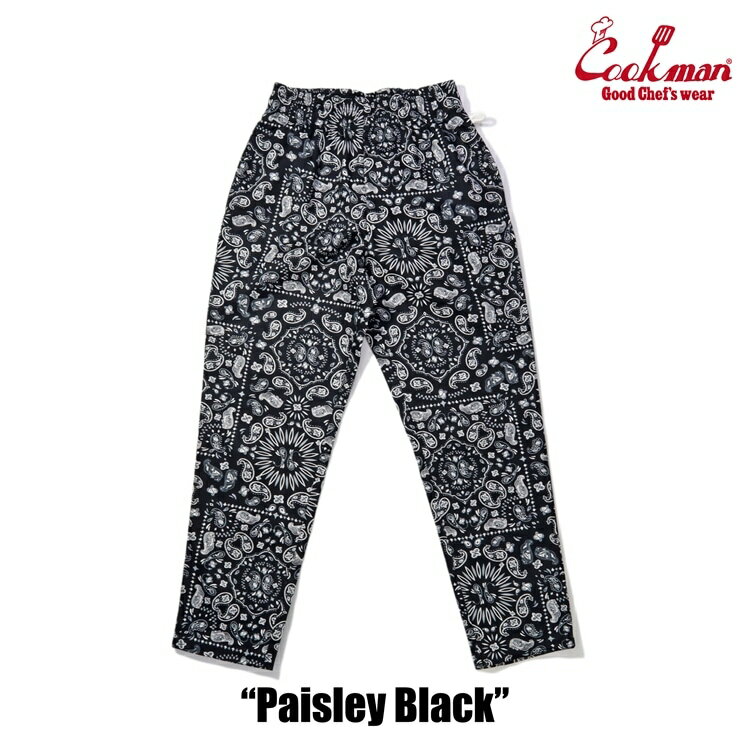 COOKMAN クックマンシェフパンツ Chef Pants Paisley Black
