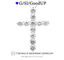 クロスネックレス THJ5%off×2倍!! 1.0ct プラチナ900 THJ 極上-elevenクロスネックレスD1.0ct クロス 高品質SIクラス以上 11石 ネックレス プレゼント ベネチアンチェーン あずきチェーン