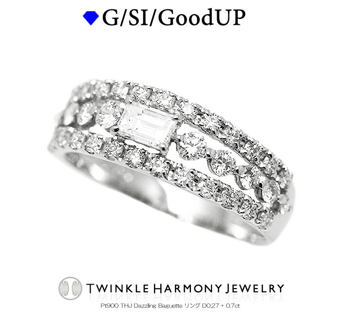 THJő2~OFF!! Baguette D0.27ct + D0.7ct v`i900 THJ Dazzling Baguette O D0.27+0.7ct iSINXȏ Pt900 v[g w