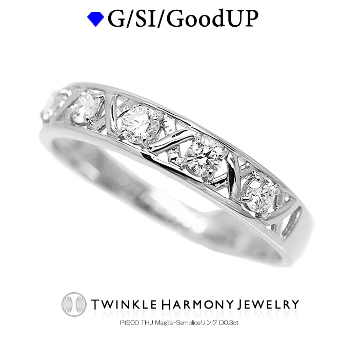 THJ5%Off!! 0.3ct ץ900 THJ Maglia-Semplice D0.3ct ̵Ʃ ʼSI饹ʾ 5 Pt900  ץ쥼 