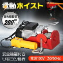 \期間限定P10倍UP/電動ホイスト 運搬 リモコン 100V 積み上げ 200kg 安全機能 工場 倉庫 自宅 ny387