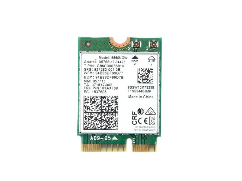インテル Wireless-AC 9560 5GHz/2.4GHz 802.11ac MU-MIMO 1.73Gbps Wi-Fi + Bluetooth 5 Combo M.2 カード 9560NGW