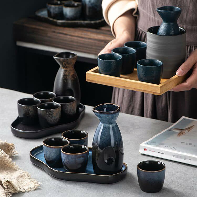 酒器セット 陶器酒器 徳利 和食器 おちょこ 和風酒器 陶磁器 6点セット 居酒屋 記...