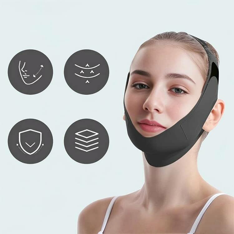 Diana Select 楽天市場店の顔用バンド フェイスベルト しわ対策 サポートベルト 美顏器 高弾性 サイズ調節可能 通気性 フェイスベルト 男女兼用 ソフトベルト フェイスラインバンド フェイス用サポート 小顔グッズ 顔用ベルト コンパクト｜アングル3