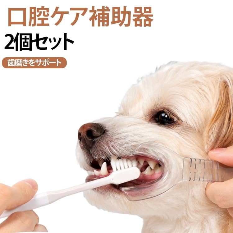 愛犬の歯磨きや口腔ケアをサポートする犬用口開け補助器具です。口元を優しくサポートしながら、歯や歯茎の状態を確認しやすい透明素材を採用しています。透明設計により、使用時に口元や歯の状態を確認しながらケアできます。小型犬から大型犬まで対応できる2サイズで、愛犬の口の大きさに合わせて選べます。軽量で扱いやすく、水洗いも可能なため、使用後のお手入れも簡単です。歯ブラシやデンタルケア用品と合わせて使用することで、愛犬の口腔ケアをよりスムーズにサポートします。毎日のケアを少しでも快適にしたい飼い主様におすすめのペット用デンタルケア用品です。 サイズ F サイズについての説明 小サイズ：約11.8×3.5cm大サイズ：約12×5cm 素材 PP 色 小サイズ（2個） 大サイズ（2個） 小サイズ1個+大サイズ1個 備考 ●サイズ詳細等の測り方はスタッフ間で統一、徹底はしておりますが、実寸は商品によって若干の誤差(1cm～3cm )がある場合がございますので、予めご了承ください。 ●製造ロットにより、細部形状の違いや、同色でも色味に多少の誤差が生じます。 ●パッケージは改良のため予告なく仕様を変更する場合があります。 ▼商品の色は、撮影時の光や、お客様のモニターの色具合などにより、実際の商品と異なる場合がございます。あらかじめ、ご了承ください。 ▼生地の特性上、やや匂いが強く感じられるものもございます。数日のご使用や陰干しなどで気になる匂いはほとんど感じられなくなります。 ▼同じ商品でも生産時期により形やサイズ、カラーに多少の誤差が生じる場合もございます。 ▼他店舗でも在庫を共有して販売をしている為、受注後欠品となる場合もございます。予め、ご了承お願い申し上げます。 ▼出荷前に全て検品を行っておりますが、万が一商品に不具合があった場合は、お問い合わせフォームまたはメールよりご連絡頂けます様お願い申し上げます。速やかに対応致しますのでご安心ください。