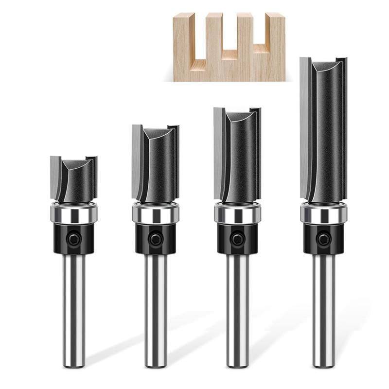 Dekori トリマー ビット 6mm軸 工業用超硬刃ルータービット 飾り面加工 ベアリング トリマー 電動トリ..