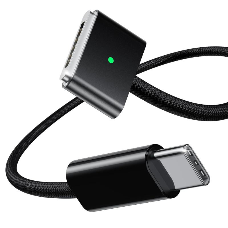 Stouchi USB-C to Mag-Safe 3 磁気充電ケーブル 2M【PD3.1対応・最大140W高速充電】超強力磁気吸着充電コード 高耐久編組ナイロン タイプC-マグセーフ3 ケーブル MacBook Air（13インチ/15インチ、M2/M