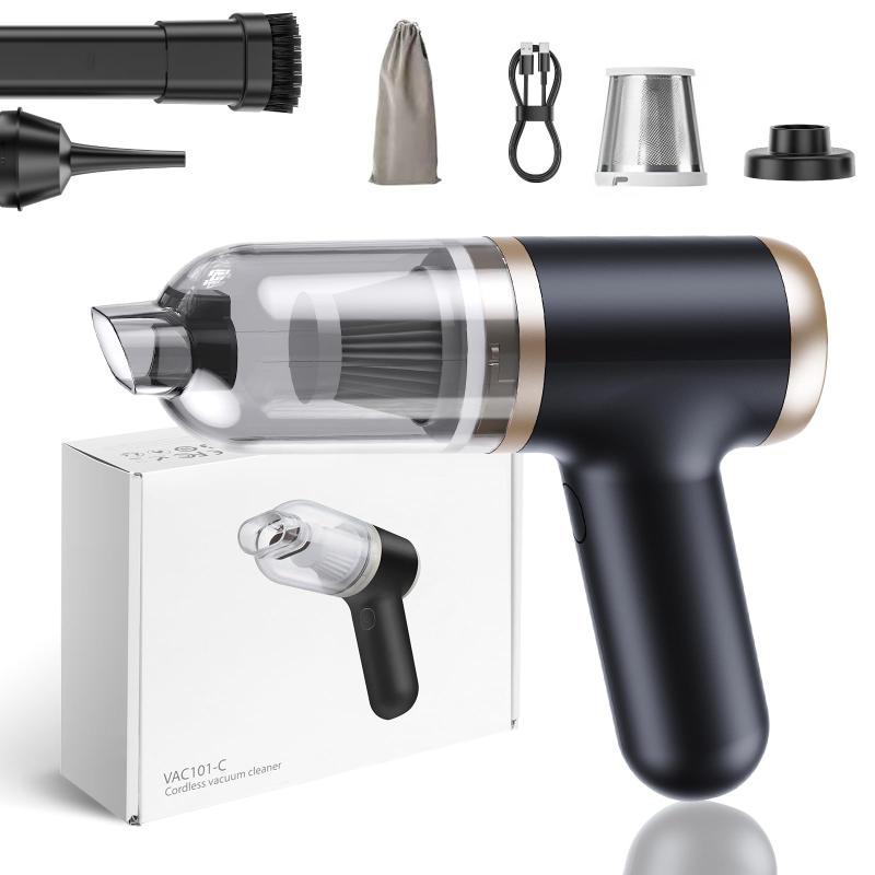 新しいアップグレードハンディクリーナー 多機能 車用掃除機 コードレス 25000Pa 強力吸引力 【吹き飛ぶ/吸い込む/空気入れ/空気抜き】ハンディ掃除機 パワフル 長時間稼働 超軽量0.34kg Type-C
