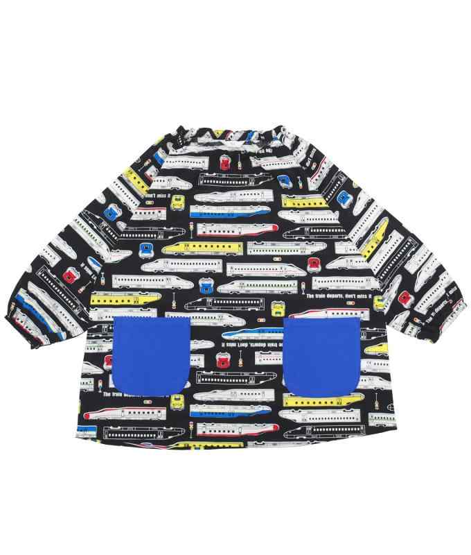 [ON NISHIKI] キッズスモック 子供用 男の子 綿100％ 肌に優しい 長袖 ポケット付き 幼稚園 保育園 遊び着 キッズエプロン