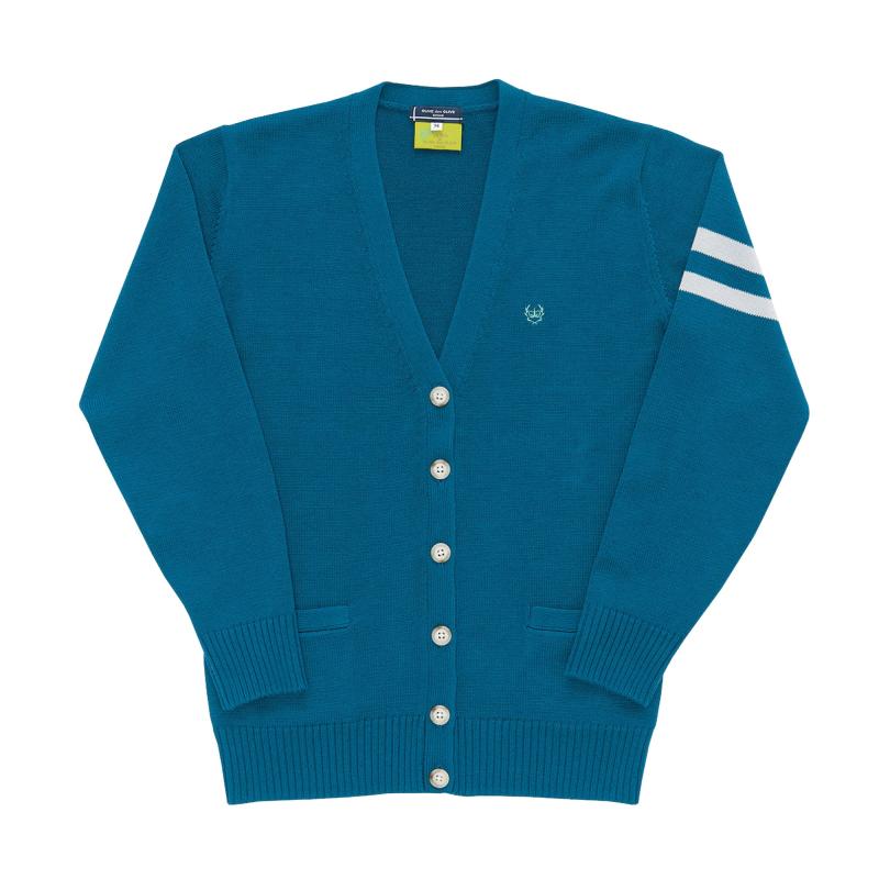 [オリーブ デ オリーブ スクール] 田鍋梨々花さんデザイン 袖ライン入り8ゲージ綿混カーディガン 2K90014 レディース