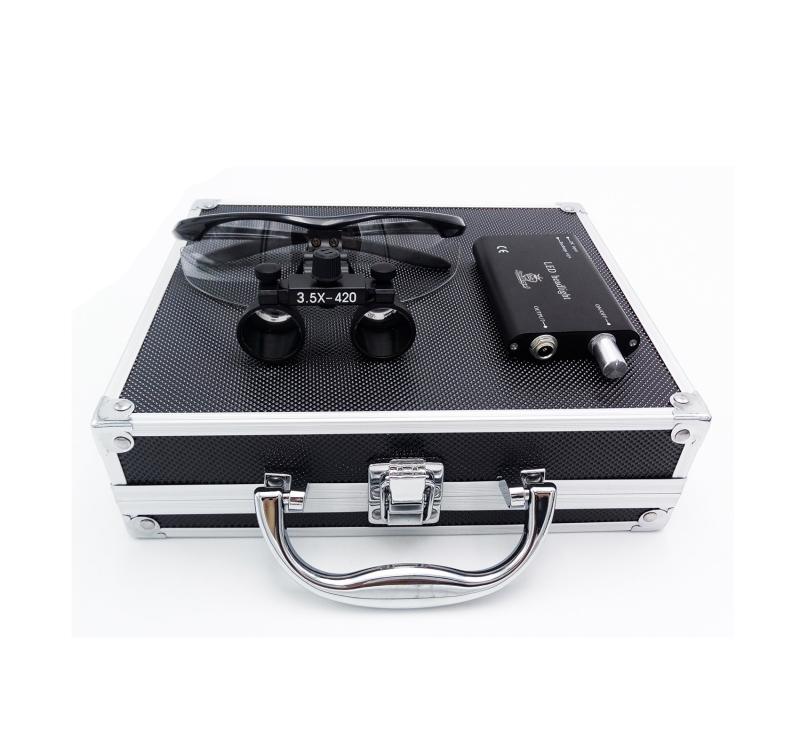 Doc.Royal双眼ルーペ 3.5X拡大鏡+LED ライト+アルミケース ポータブル拡大鏡 ポータブルルーペ(黒) [並行輸入品]