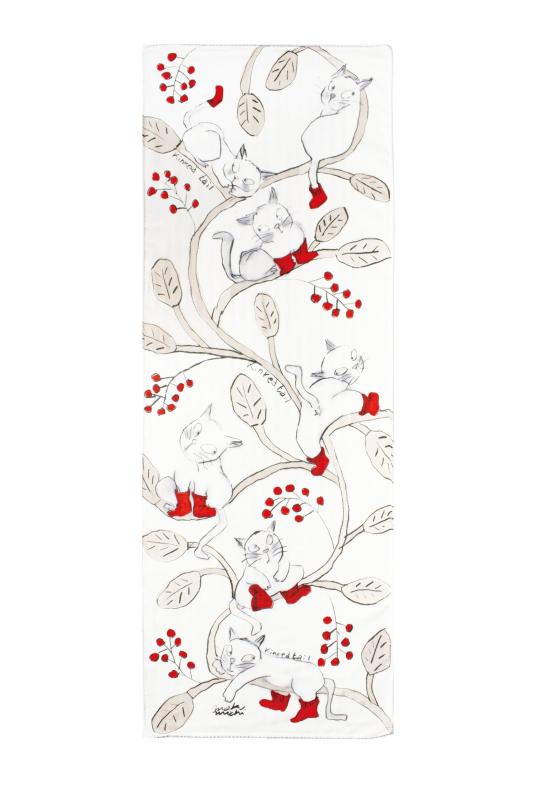 山本仁商店 FUKUNEKO 二重ガーゼ手拭い 靴下猫 【5037】 インバウンド お土産 日本産(3)