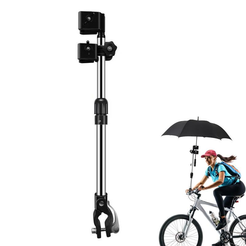 EsiFare 自転車 傘ホルダー 長さ調整できる 傘立て 傘スタンド 360°回転 取り付け簡単 安定性 紫外線対..