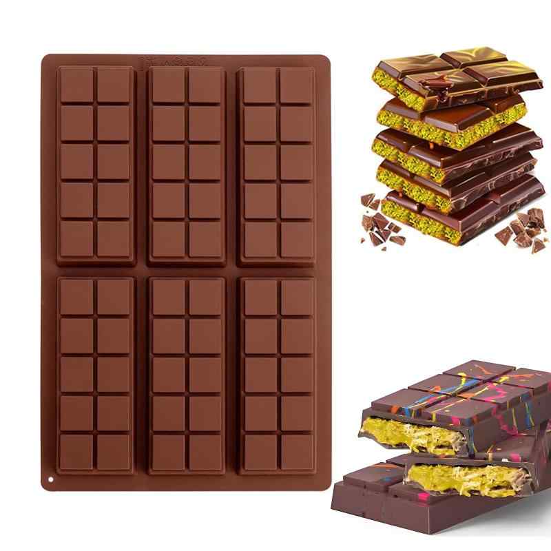 BaraRose ドバイチョコ 型 チョコレートバー型 - ノンスティックチョコレート型、食品グレードのシリコ..