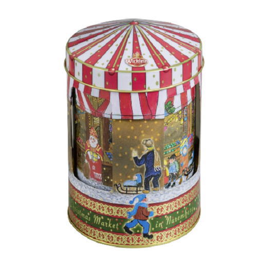 メリーゴーランドレープクーヘン　200g　オルゴール付き缶 オブラーテンレープクーヘン4枚入り クリス..