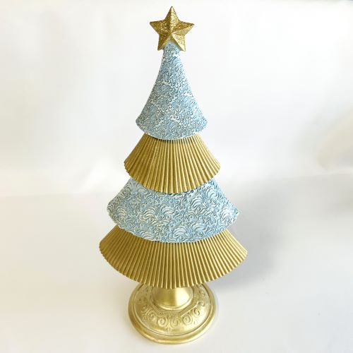 キャンドルのDieGasseディガッセのクリスマス雑貨 ウインターブルーツリートール ブルーとシャンパンゴールドカラーのクリスマスツリーのオブジェ　クリスマス スタイリッシュな置物｜アングル2