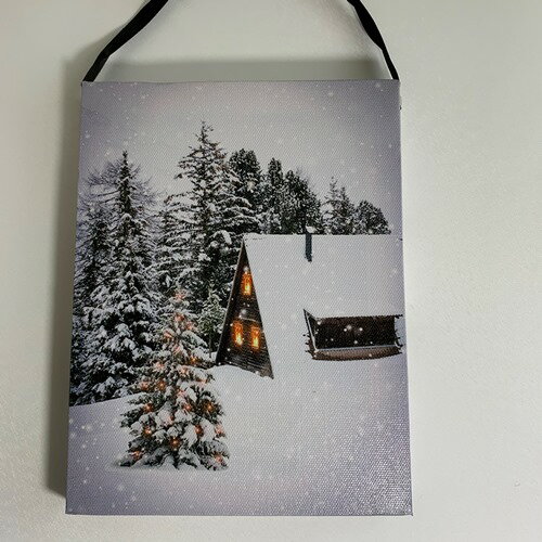 【クリスマス雑貨】LEDウォールアート ハウス 壁掛け型クリスマス飾り LEDキャンバス 壁掛けアート クリスマスマーケット ハルモニア