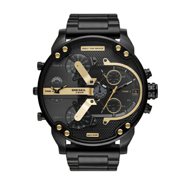 ディーゼル 腕時計 アナログ メンズ DIESEL 時計 ブラック DZ7435 MR. DADDY 2.0 ミスターダディ 公式 生活 防水 誕生日 プレゼント 記念日 ギフト カジュアル