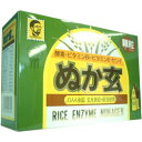 ぬか玄顆粒 商品説明 名　　称 玄米発酵加工食品 内容量 160g(2g×80包)　10個セット 原材料 玄米表皮、胚芽、乳糖、酵素生産菌 召し上がり方 毎食事1包を目安に、そのまま水・ぬるま湯・牛乳などでお召し上がり下さい。 製造元 健康フーズ株式会社（旧 杉食） 保存上の注意 ・直射日光、高温、多湿をさけて下さい。・冷暗所に保存して下さい。・分包を開封後は、ただちにお召し上がり下さい。 栄養成分表示100g中 エネルギー 364kcal 食物繊維 18.9g 鉄 分 7.97mg たんぱく質 11.8g ビタミンB1 1.6mg ナイアシン 45.9mg 脂　質 16.3g ビタミンB2 0.3mg 酵素群 含有 炭水化物 42.6g ビタミンE 9.2mg ナトリウム 15.3mg カルシウム 55.8mg 納期・他 ※通常3日〜5日前後で配送の予定ですが、人気商品の為、商品欠品の場合、それよりもお時間をいただいたり、商品完売といったご連絡をさせていただくことがございます。ご了承くださいませ。 その他/直送区分他 自社センター出荷 広告文責 株式会社ノースウェブ 区分：健康食品 販売元/ 健康フーズ株式会社 生産国/日本 広告文責:株式会社ノースウェブ　Tel 0144-52-0018ぬか玄顆粒 本品は米ぬか（玄米表皮）と玄米胚芽に微生物（麹菌）を活用し、発酵させた健康補助食品です♪！玄米が美容と健康にとても良いことは、多くの方々がご存じです。ところが実際には食べにくかったり、手間がかかるので毎食続けることが、なかなか出来ないのが現状です。ぬか玄は河村通夫先生の「米ぬか健康法」で注目をあびた米ぬか(玄米表皮)と玄米胚芽に微生物(麹菌)を活用し、発酵させた健康補助食品です。米ぬか（玄米表皮）と玄米胚芽に微生物（麹菌）を活用し、発酵させた健康補助食品です。玄米に含まれているビタミンB1・B2・E・鉄分・センイなど、手軽におとりいただける「ぬか玄顆粒」を毎日の健康生活にお役立てください。 ぬか玄 粉末 2.5g×80袋 ぬか玄粉末 2.5g×80袋 10個セット ぬか玄 顆粒 2g×80包 ぬか玄顆粒 2g×80包 10個セット ぬか玄粒 560粒 ぬか玄粒 560粒 10個セット 米ぬか石けん 米ぬか石けん 6個セット 米ぬか石けん 12個セット 米ぬか石けん 20個セット